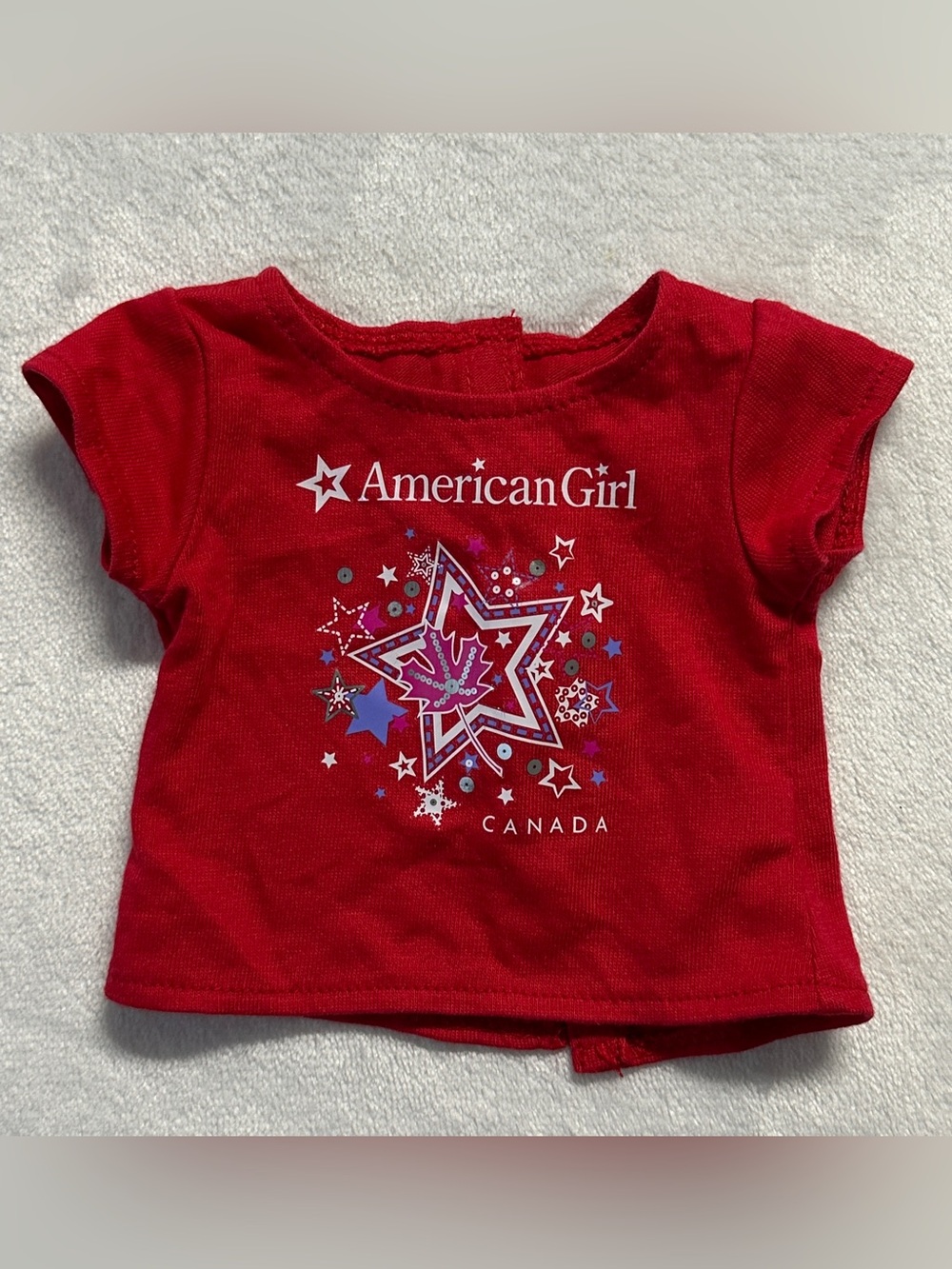 AMERICAN GIRL retired store exclusive "toronto" red graphic doll tee